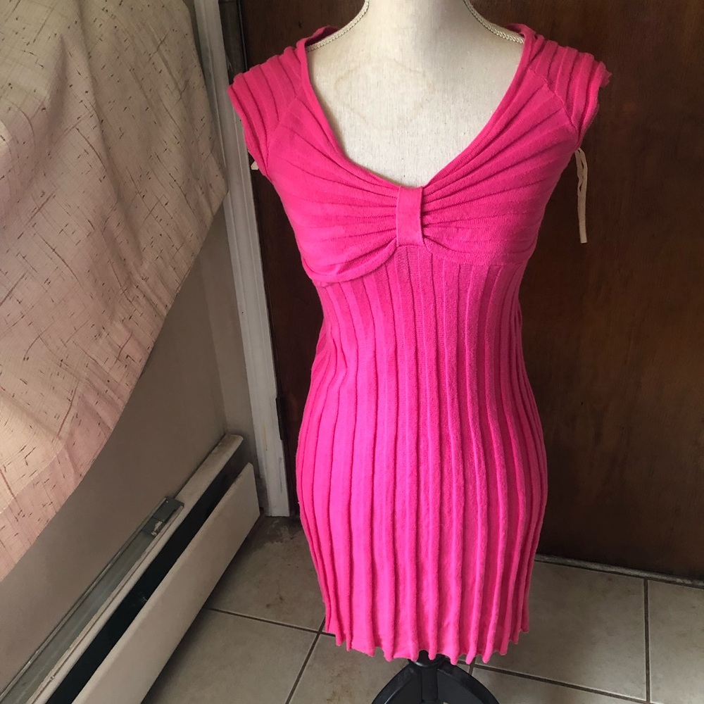 MKM Designs Ladies Dress Valentines Hot Pink Summer Sizzle 100% Cotton Size S